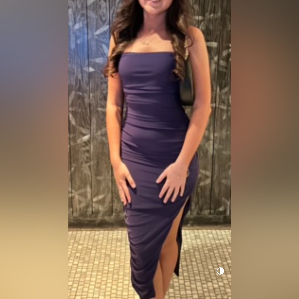 Express Elegant Plum Midi Dress